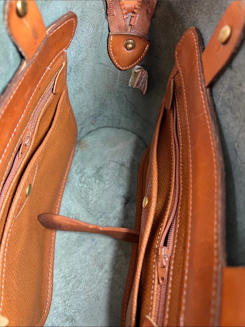 🦆 DOONEY & BOURKE NORFOLK FIR GREEN BRITISH TAN PEBBLE AWL SATCHEL VINTAGE